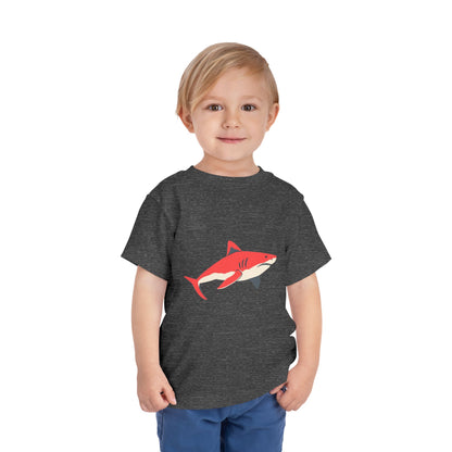 Toddler Tee — Cute Red Shark Graphic Kids Shirt