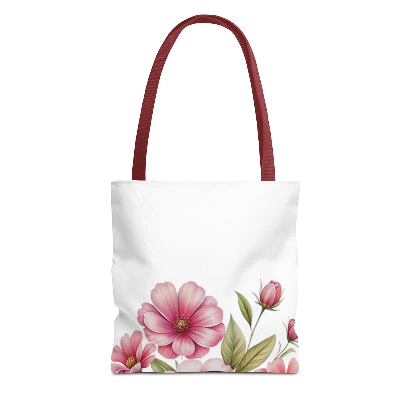 Floral Pink Blossom Tote Bag – Watercolor Flower AOP Shopper