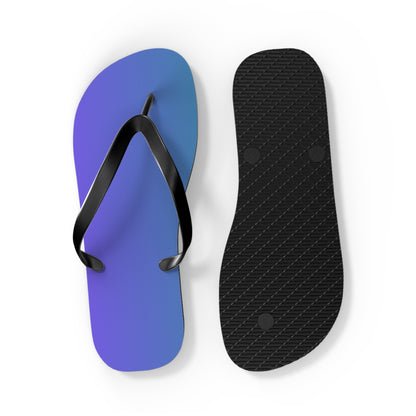 Color-Block Gradient Flip Flops — Coastal Blue to Teal Summer Sandals