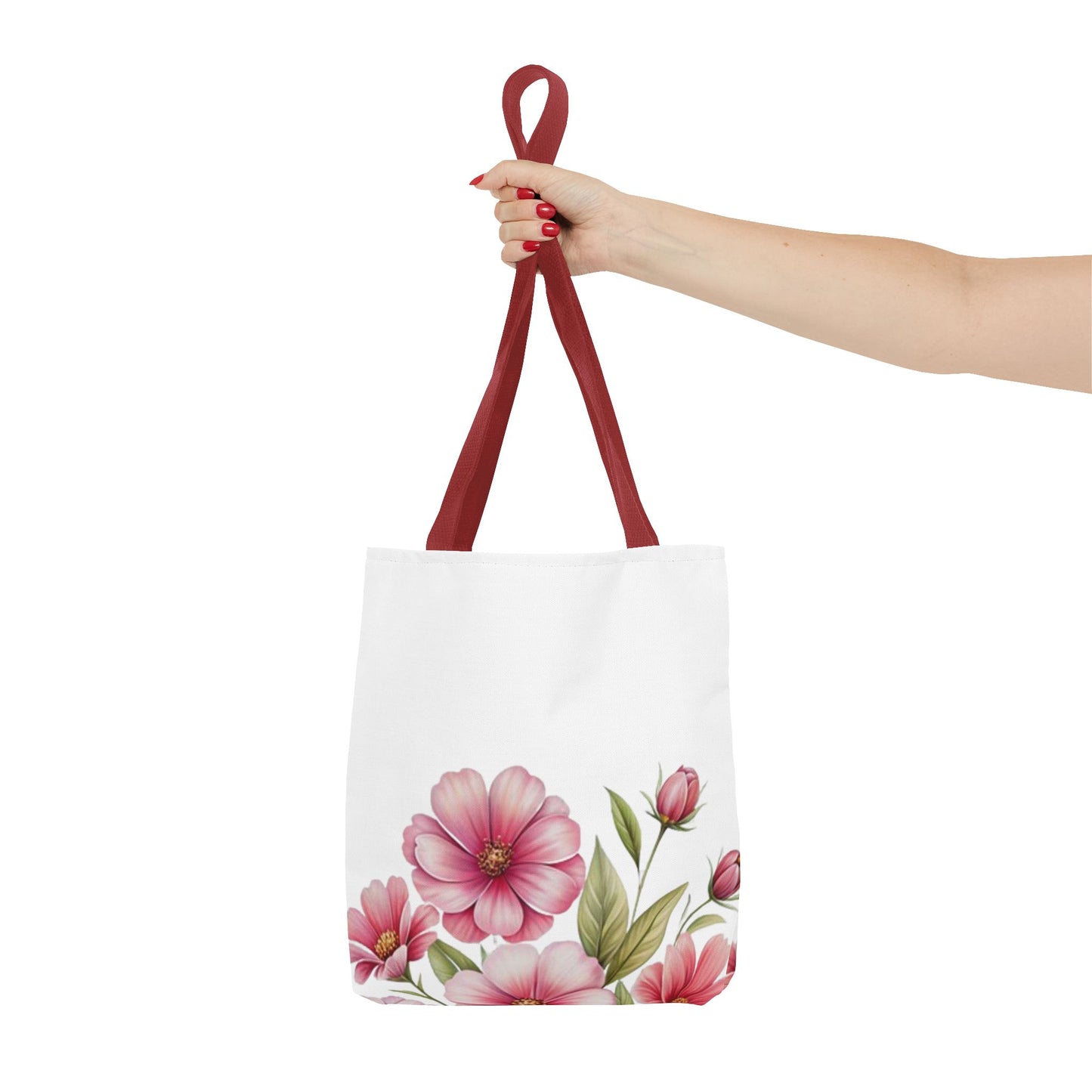 Floral Pink Blossom Tote Bag – Watercolor Flower AOP Shopper