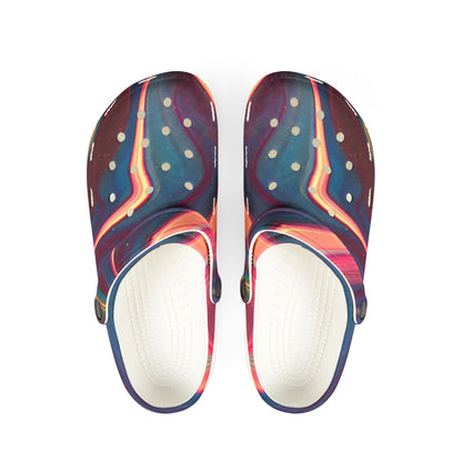 Marbled Sunset EVA Clogs – Colorful Swirl Foam Garden Shoes