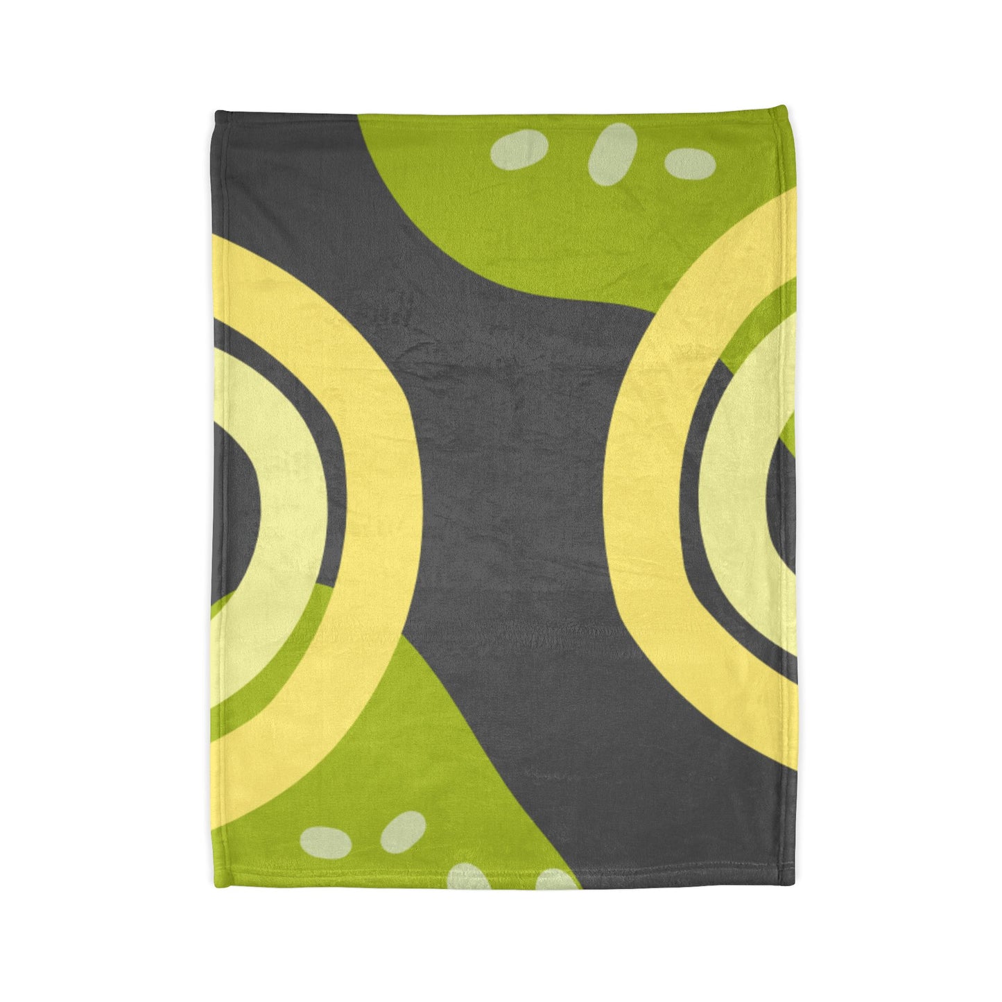 Abstract Green Kiwi Pattern Blanket — Soft Plush Throw for Home & Travel