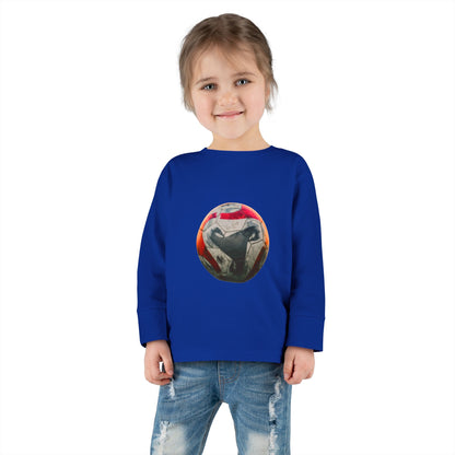 Toddler Long Sleeve Tee — Colorful Soccer Ball Graphic Kids Shirt