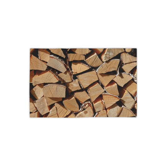 Woodpile Pattern Beach Towel — Rustic Firewood Print Beach & Pool Towel