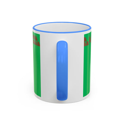 Green Floral Accent Rim Mug — Botanical Pattern 11oz/15oz