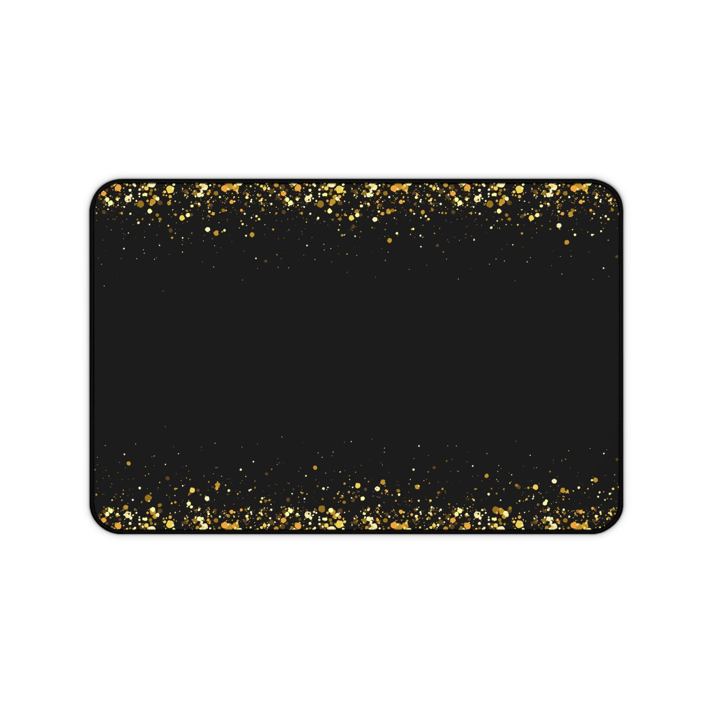 Black & Gold Glitter Desk Mat — Elegant Sparkle Mousepad for Office & Home