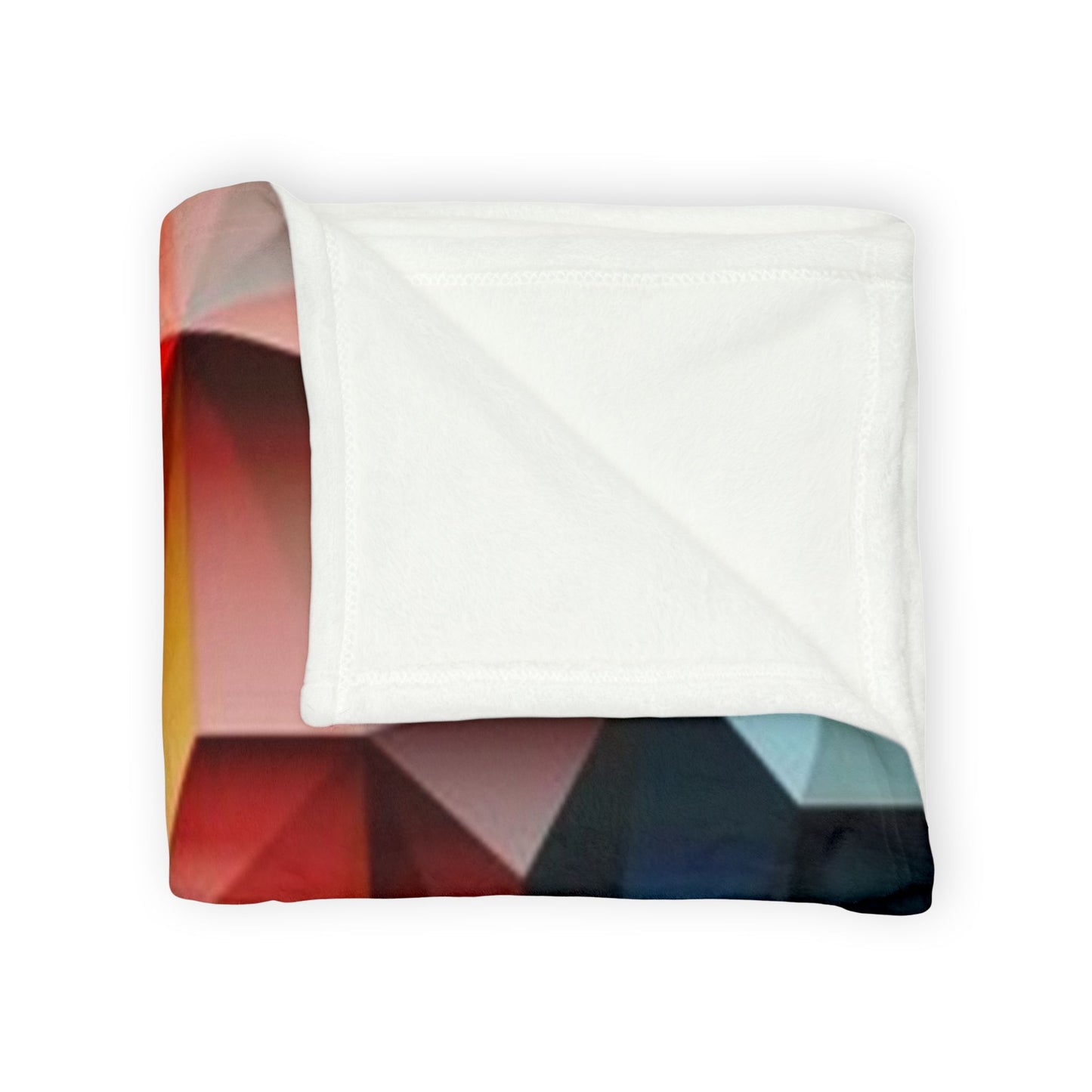 Geometric Prism Soft Polyester Blanket — Colorful Abstract Cozy Throw