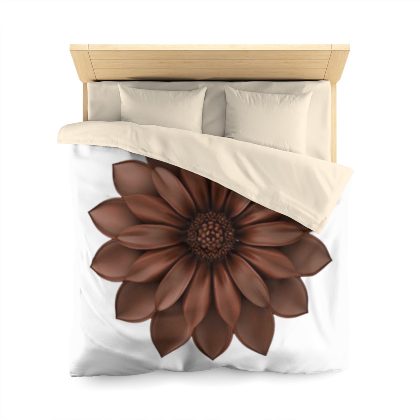 Duvet Cover — Chocolate Dahlia Floral Microfiber Bedding