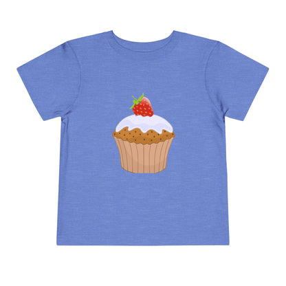 Toddler Tee with Cute Strawberry Cupcake Graphic