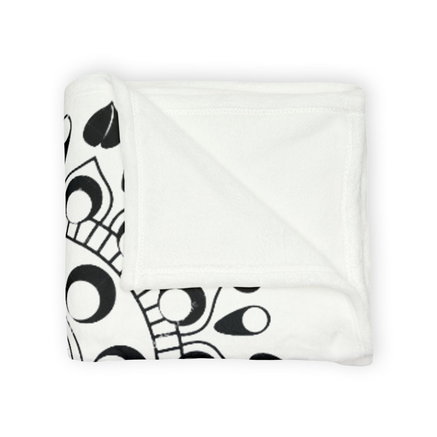 Mandala Moon Phases Blanket — Black & White Boho Throw