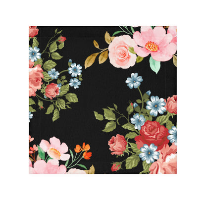 Floral Noir Face Towel — Vintage Rose Garden Hand Towel