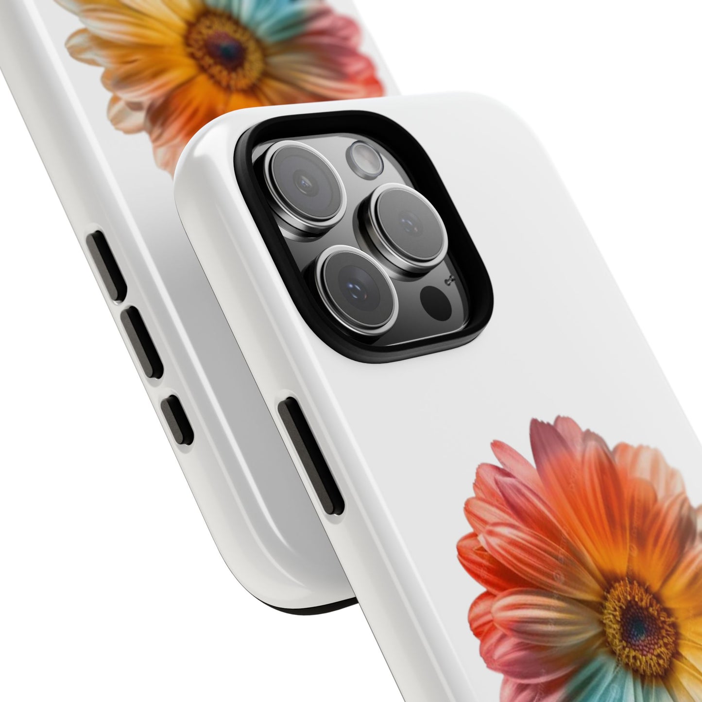 Tough Phone Case — Rainbow Daisy Floral Protective Cover