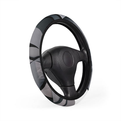 Gray Marble Steering Wheel Cover — Sleek Neutral Car Accessory