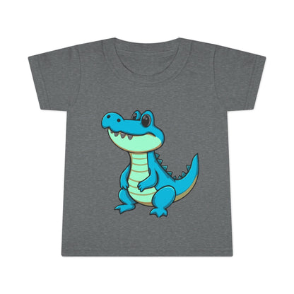 Cute Blue Alligator Toddler T-Shirt – Cartoon Crocodile Tee for Kids