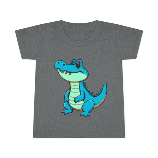 Cute Blue Alligator Toddler T-Shirt – Cartoon Crocodile Tee for Kids