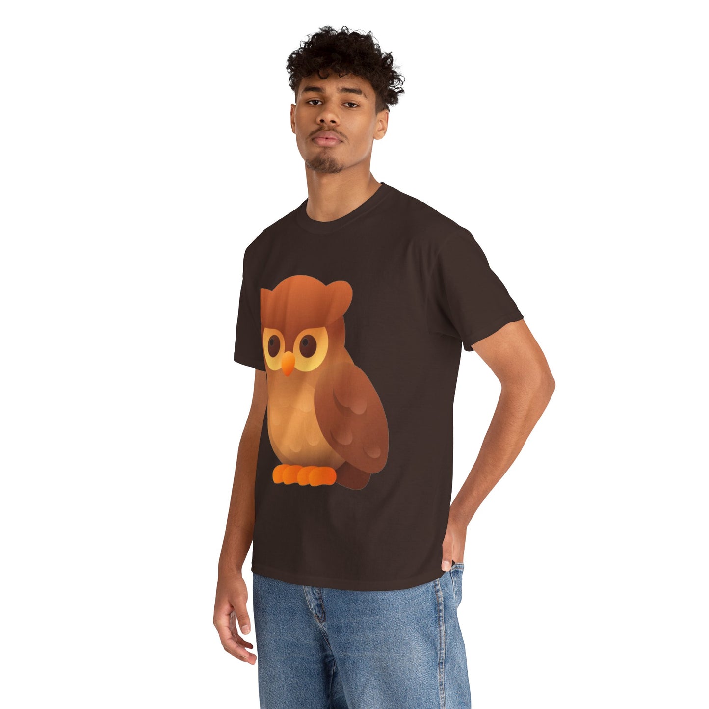 Cute Owl Graphic Tee — Whimsical Brown Owl Design