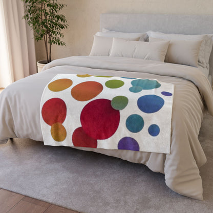 Colorful Bubble Polka Dot Blanket — Soft Polyester Throw