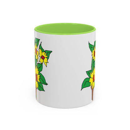 Yellow Flower Bouquet Mug — Colorful Floral Coffee Cup (11oz & 15oz)