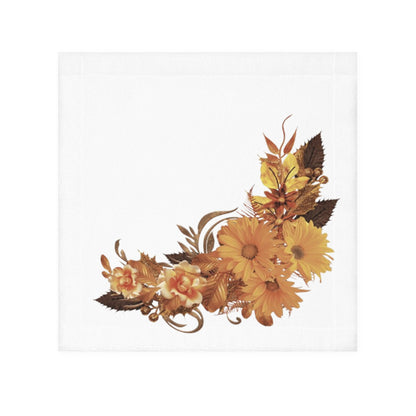 Autumn Bouquet Face Towel — Golden Floral Corner Design