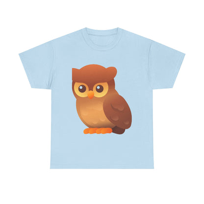 Cute Owl Graphic Tee — Whimsical Brown Owl Design