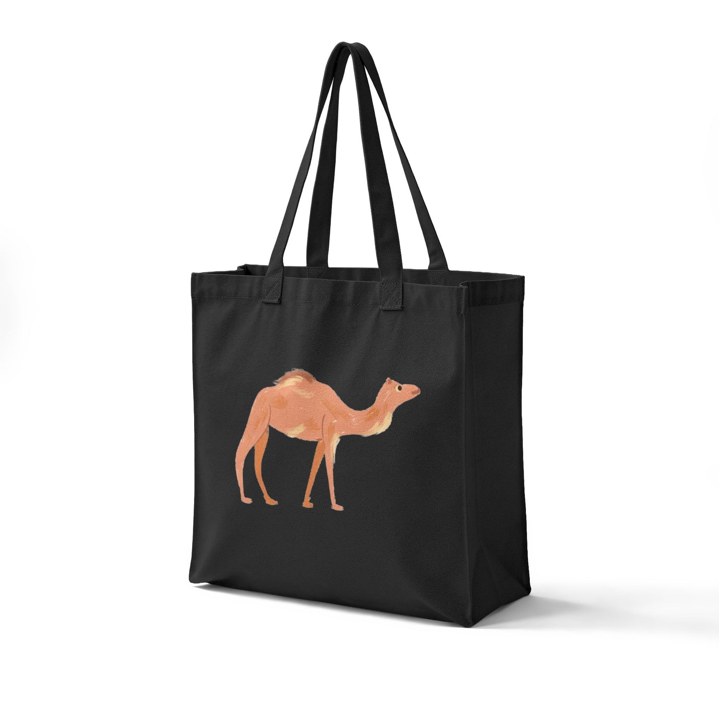 Camel Canvas Tote — Reusable Grocery Bag with Watercolor Camel Design