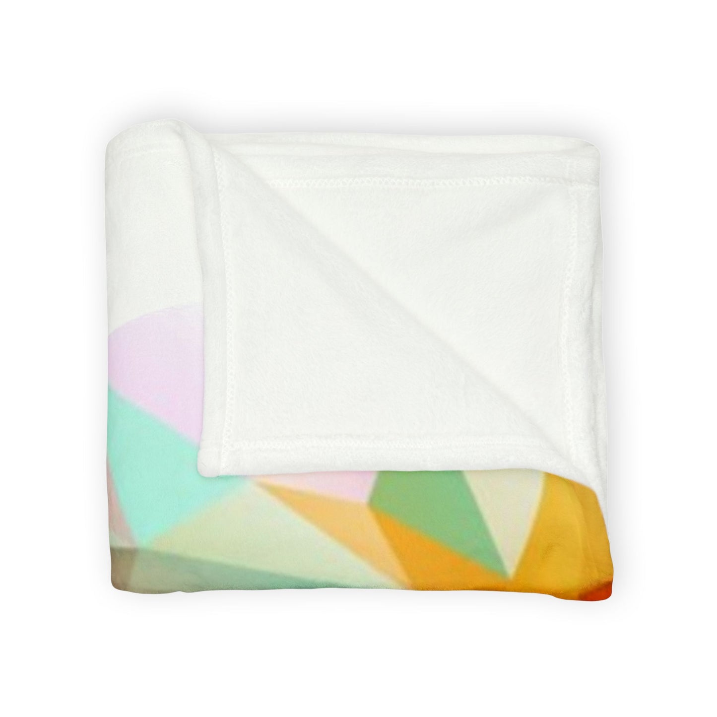 Colorful Geometric Throw Blanket — Bright Polygon Pattern Soft Polyester Blanket