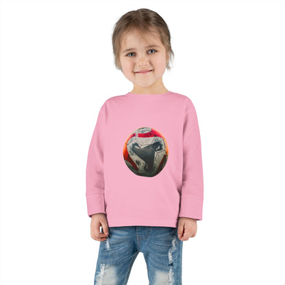 Toddler Long Sleeve Tee — Colorful Soccer Ball Graphic Kids Shirt