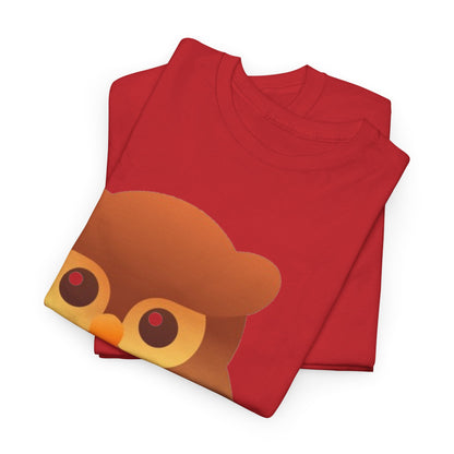 Cute Owl Graphic Tee — Whimsical Brown Owl Design