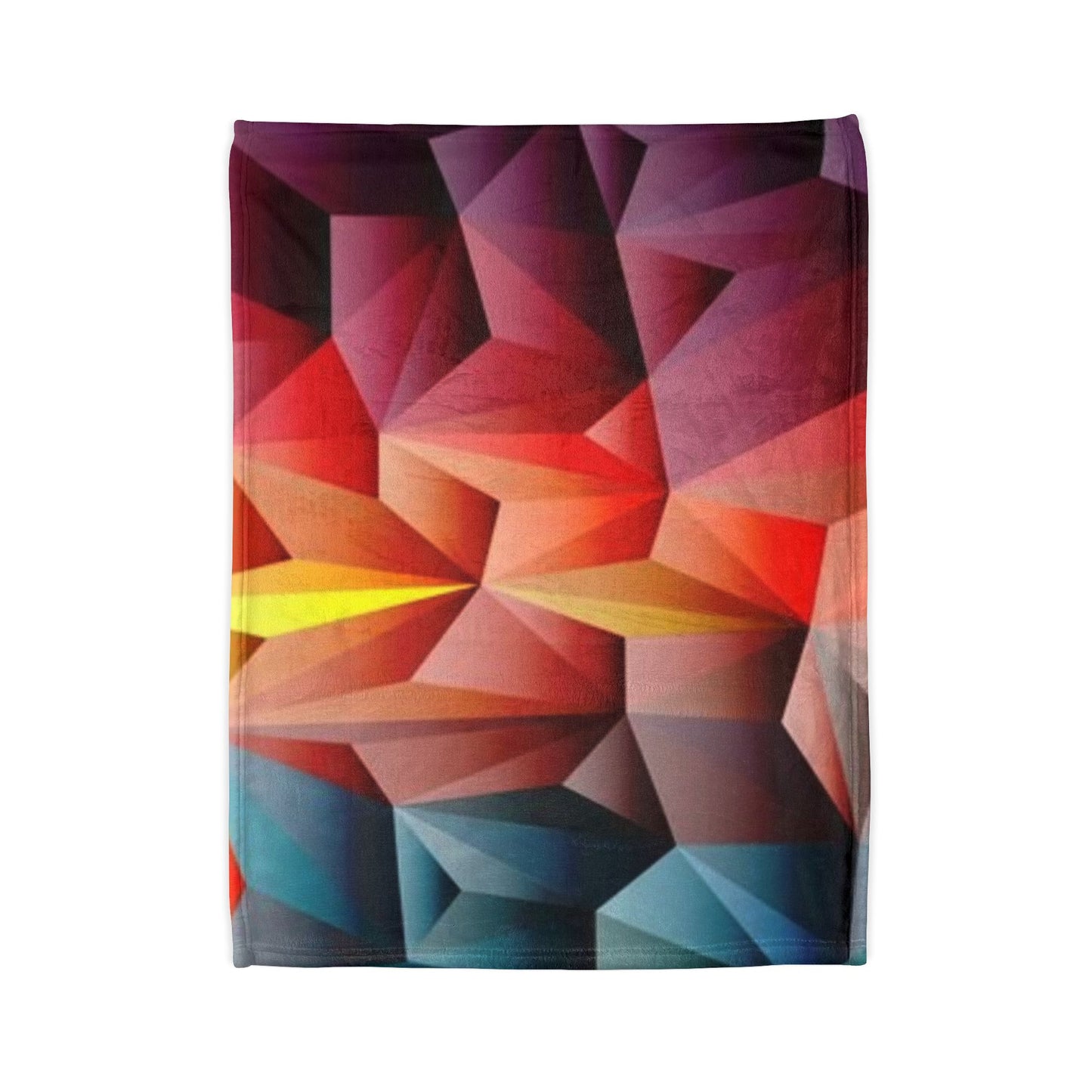 Geometric Prism Soft Polyester Blanket — Colorful Abstract Cozy Throw