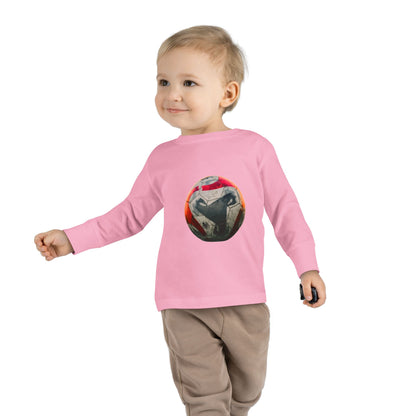 Toddler Long Sleeve Tee — Colorful Soccer Ball Graphic Kids Shirt