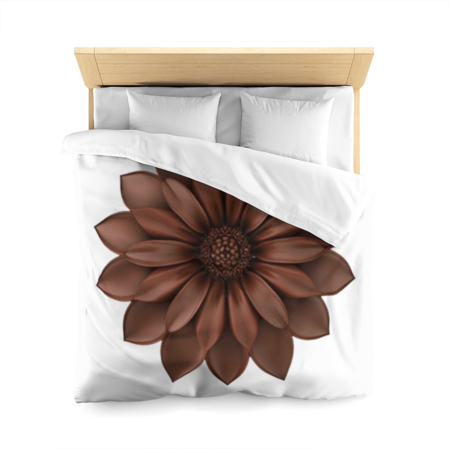 Duvet Cover — Chocolate Dahlia Floral Microfiber Bedding