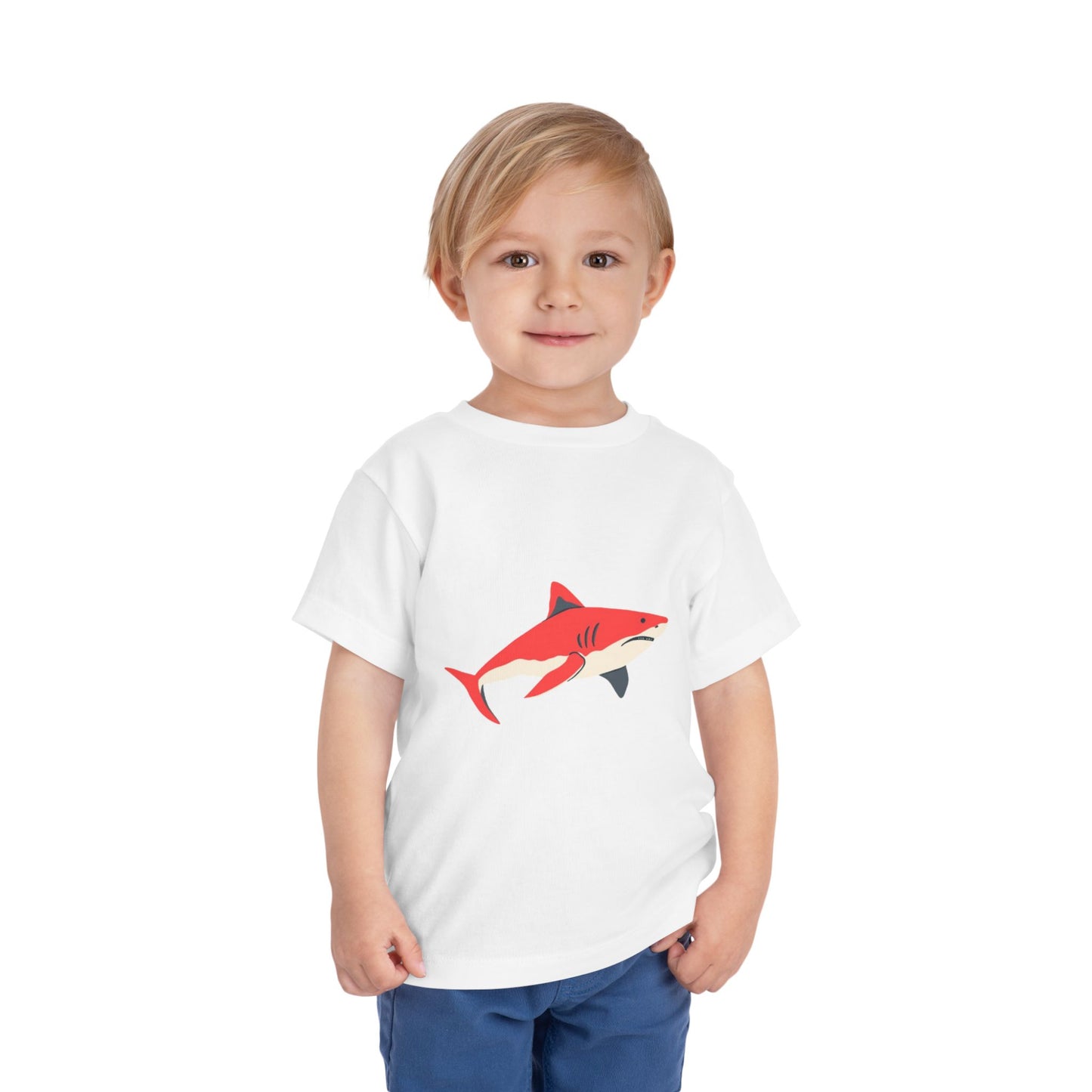 Toddler Tee — Cute Red Shark Graphic Kids Shirt