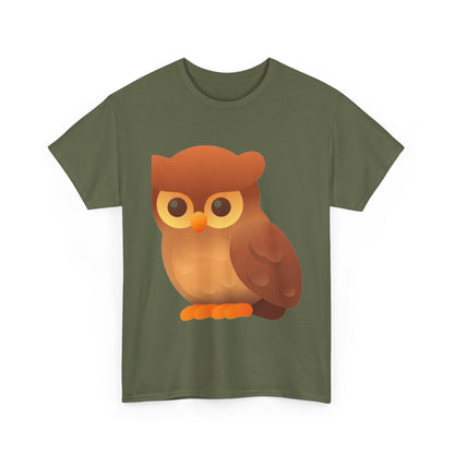 Cute Owl Graphic Tee — Whimsical Brown Owl Design