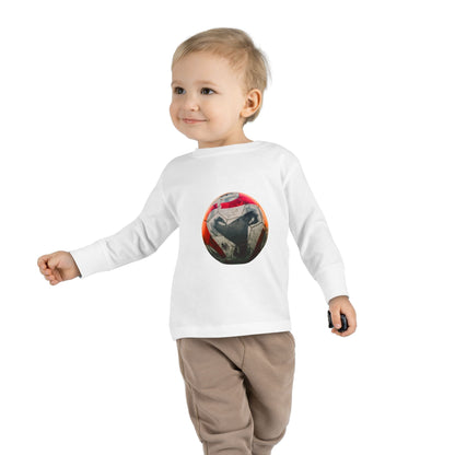Toddler Long Sleeve Tee — Colorful Soccer Ball Graphic Kids Shirt