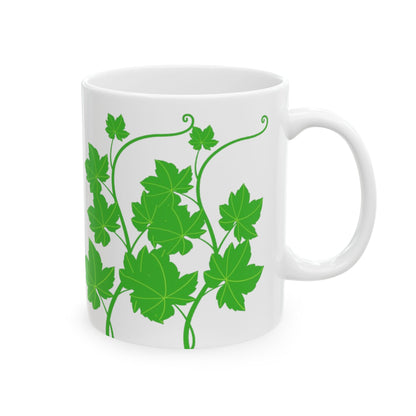 Ivy Vine Ceramic Mug — Green Leaf Floral Coffee Cup (11oz & 15oz)