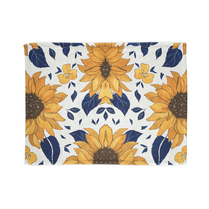 Sunflower Pattern Soft Polyester Blanket — Yellow Floral Throw for Living Room, Bedroom & Gift