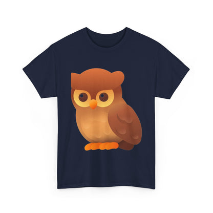 Cute Owl Graphic Tee — Whimsical Brown Owl Design