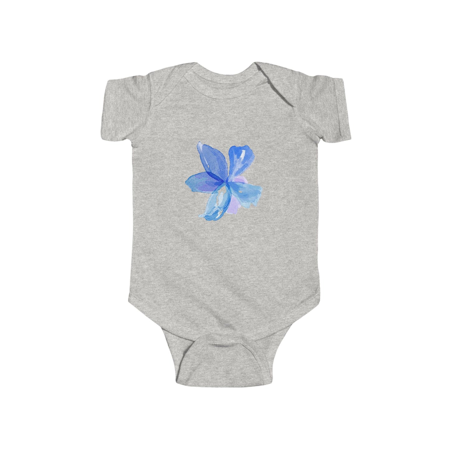 Blue Watercolor Flower Infant Bodysuit