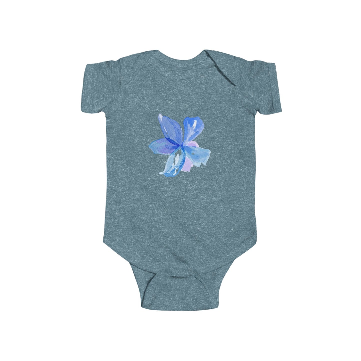 Blue Watercolor Flower Infant Bodysuit