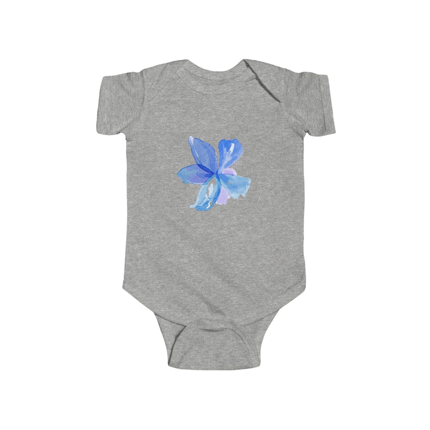 Blue Watercolor Flower Infant Bodysuit