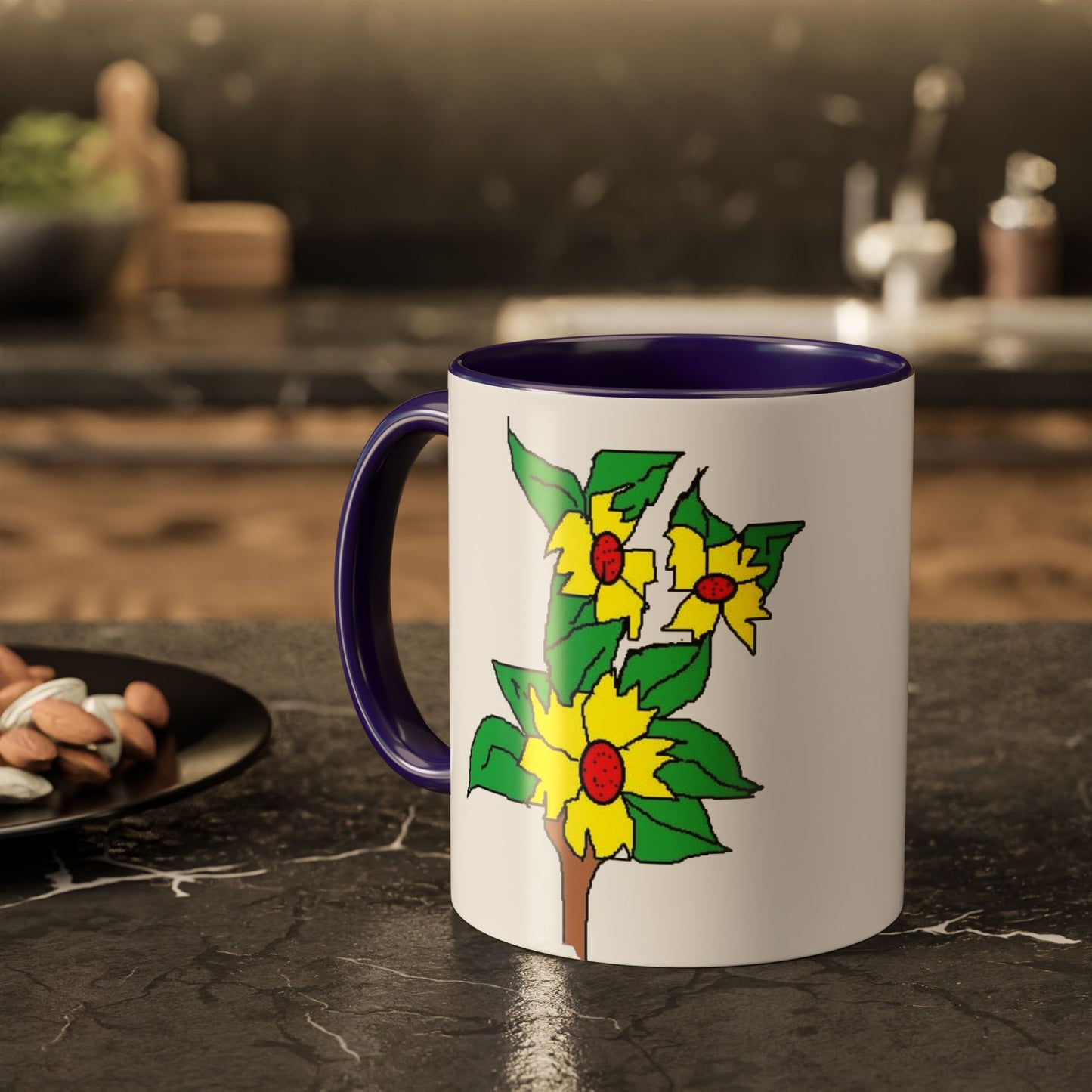 Yellow Flower Bouquet Mug — Colorful Floral Coffee Cup (11oz & 15oz)