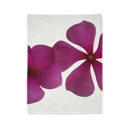 Floral Petal Throw Blanket — Magenta Vinca Flower Design