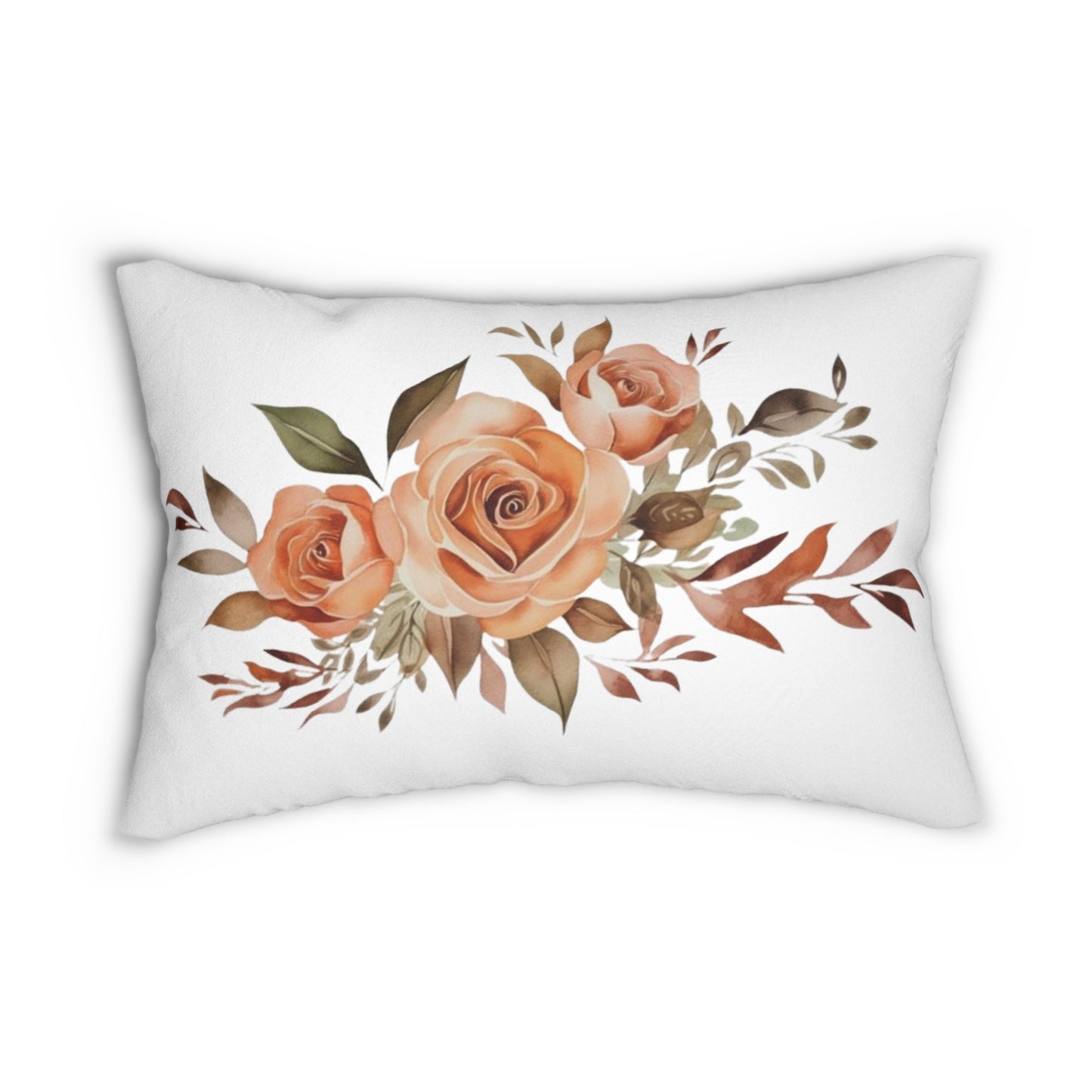 Blush Rose Floral Lumbar Pillow