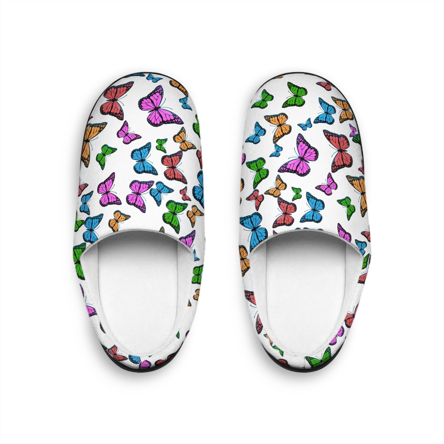 Butterfly Pattern Women's Indoor Slippers — Colorful Cozy House Shoes