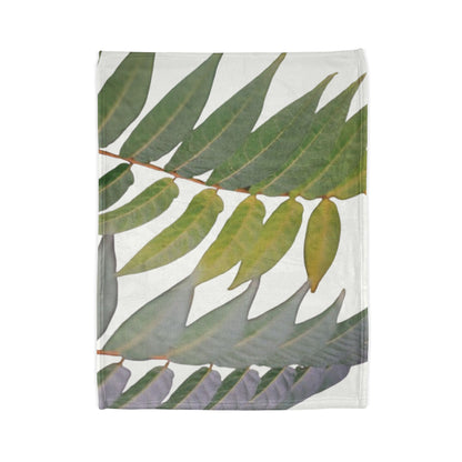 Tropical Fern Throw Blanket — Botanical Green Leaf Soft Polyester Blanket