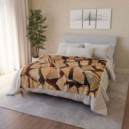 Wood Pattern Throw Blanket — Colorful Garden Wings Plush Blanket