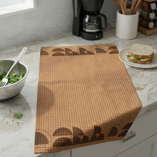 Mid-Century Geometric Waffle Weave Kitchen Towel