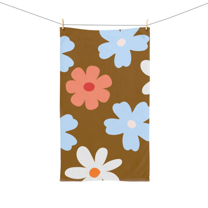 Retro Floral Hand Towel — Brown Daisy Kitchen & Bath Accent