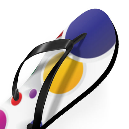 Flip Flops - Colorful Dot Pattern Beach Sandals