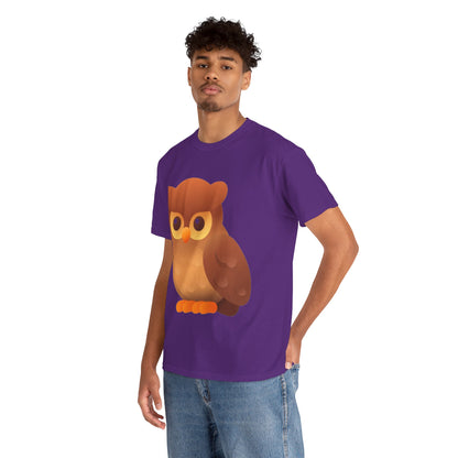 Cute Owl Graphic Tee — Whimsical Brown Owl Design